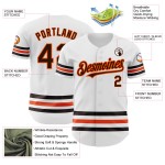 Line Braun-Orange Jersey Authentic Baseball Weiß Custom Line Braun-Orange Jersey Authentic Baseball Weiß Custom