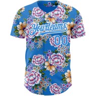 Baseball-Muster Jersey 3D China Nordosten Authentische weiße Blume Großes Design Blau Elektrische Custom Baseball-Muster Jersey 3D China Nordosten Authentische weiße Blume Großes Design Blau Elektrische Custom
