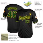 Authentisches Baseball Schwarz Grün-Gelb Jersey Throwback Custom Mesh Authentisches Baseball Schwarz Grün-Gelb Jersey Throwback Custom Mesh