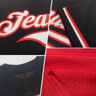 Weiß-Schwarzes Throwback Mesh Baseball Custom Red Authentic Jersey Weiß-Schwarzes Throwback Mesh Baseball Custom Red Authentic Jersey
