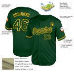Benutzerdefiniertes Baseball-Trikot Authentic Gold Throwback Mesh Grün Benutzerdefiniertes Baseball-Trikot Authentic Gold Throwback Mesh Grün