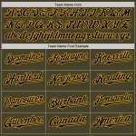Benutzerdefinierte Schwarz-Gold Service Authentic Salute Line Olive Baseball Jersey Zu Benutzerdefinierte Schwarz-Gold Service Authentic Salute Line Olive Baseball Jersey Zu