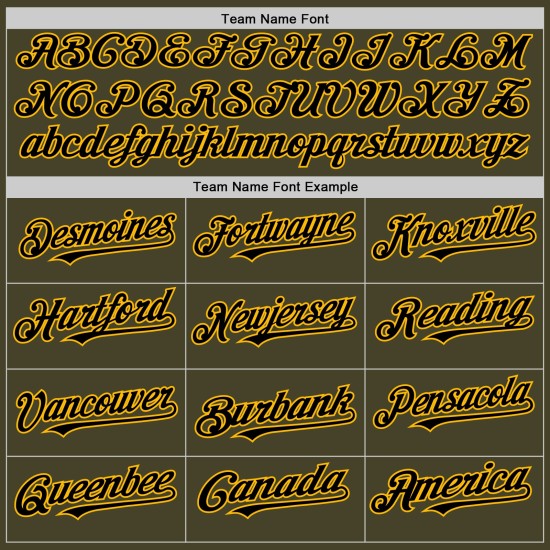 Benutzerdefinierte Schwarz-Gold Service Authentic Salute Line Olive Baseball Jersey Zu Benutzerdefinierte Schwarz-Gold Service Authentic Salute Line Olive Baseball Jersey Zu