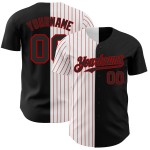 Mode Weiß-Rot Schwarz Jersey Custom Split Baseball Authentic Nadelstreifen Mode Weiß-Rot Schwarz Jersey Custom Split Baseball Authentic Nadelstreifen