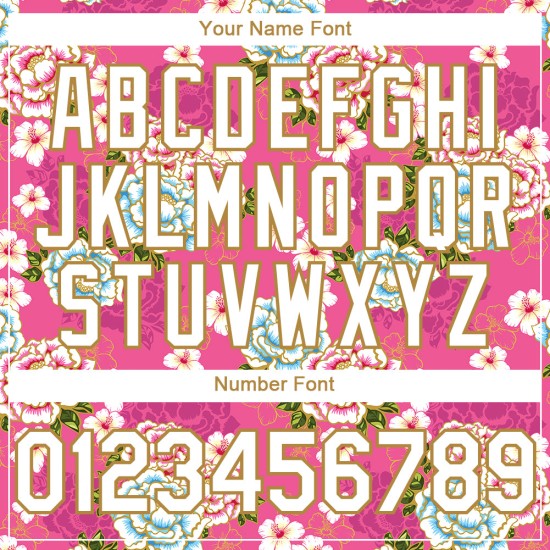 China Baseball Weiß-Alt Jersey Rosa Große Authentische Blume Benutzerdefinierte 3D Gold Heißer Design Nordosten Muster China Baseball Weiß-Alt Jersey Rosa Große Authentische Blume Benutzerdefinierte 3D Gold Heißer Design Nordosten Muster