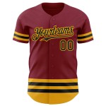 Authentisches Crimson Jersey Custom Line Schwarz-Gold Baseball Authentisches Crimson Jersey Custom Line Schwarz-Gold Baseball