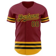 Authentisches Crimson Jersey Custom Line Schwarz-Gold Baseball Authentisches Crimson Jersey Custom Line Schwarz-Gold Baseball