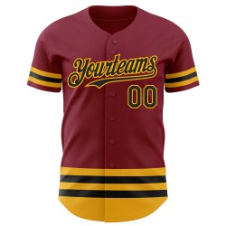 Authentisches Crimson Jersey Custom Line Schwarz-Gold Baseball Authentisches Crimson Jersey Custom Line Schwarz-Gold Baseball