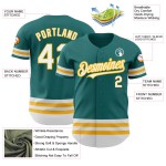 Authentic Line Teal Weiß-Gold Jersey Custom Baseball Authentic Line Teal Weiß-Gold Jersey Custom Baseball