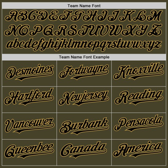 Baseball Service Authentic Gold Schwarz-Old Jersey zu Salute Olive Line Custom Baseball Service Authentic Gold Schwarz-Old Jersey zu Salute Olive Line Custom