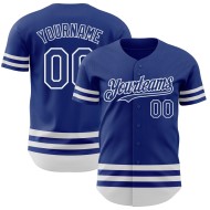 Benutzerdefinierte Jersey Line Baseball Royal Weiß Authentic