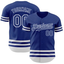 Benutzerdefinierte Jersey Line Baseball Royal Weiß Authentic