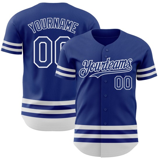 Benutzerdefinierte Jersey Line Baseball Royal Weiß Authentic Benutzerdefinierte Jersey Line Baseball Royal Weiß Authentic