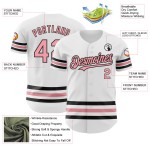 Jersey Medium Line Authentic Custom Baseball Weiß Rosa-Schwarz Jersey Medium Line Authentic Custom Baseball Weiß Rosa-Schwarz