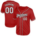 Weiß-Schwarzes Throwback Mesh Baseball Custom Red Authentic Jersey Weiß-Schwarzes Throwback Mesh Baseball Custom Red Authentic Jersey