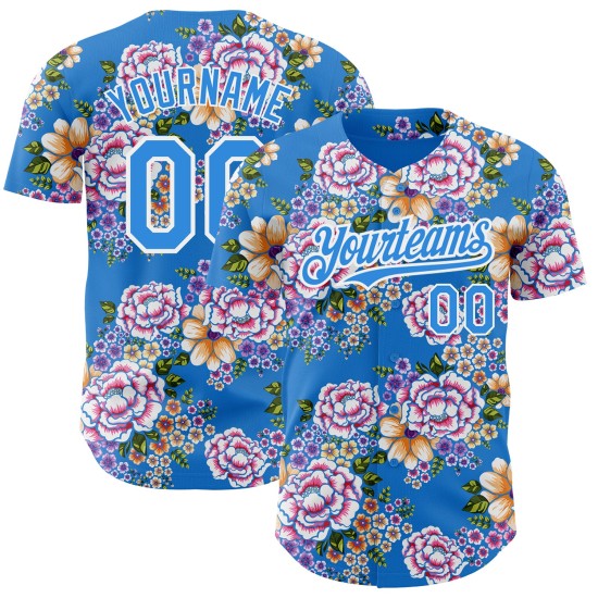Baseball-Muster Jersey 3D China Nordosten Authentische weiße Blume Großes Design Blau Elektrische Custom Baseball-Muster Jersey 3D China Nordosten Authentische weiße Blume Großes Design Blau Elektrische Custom