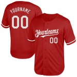 Mesh Custom Jersey Throwback Weiß Authentic Rot Baseball Mesh Custom Jersey Throwback Weiß Authentic Rot Baseball
