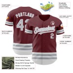 Burgunder Baseball Authentic Grau-Weiß Custom Line Trikot Burgunder Baseball Authentic Grau-Weiß Custom Line Trikot