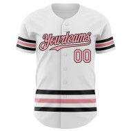 Jersey Medium Line Authentic Custom Baseball Weiß Rosa-Schwarz Jersey Medium Line Authentic Custom Baseball Weiß Rosa-Schwarz