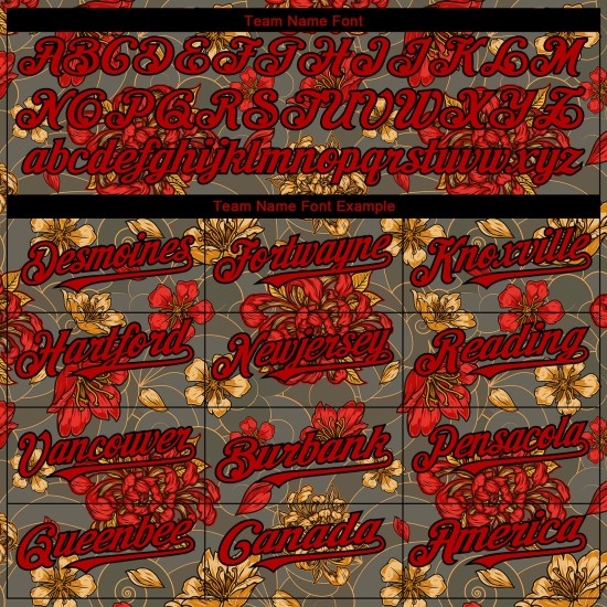 China Big Northeast Flower Jersey Musterdesign Rot-Schwarz Baseball Authentic 3D Olive Custom China Big Northeast Flower Jersey Musterdesign Rot-Schwarz Baseball Authentic 3D Olive Custom