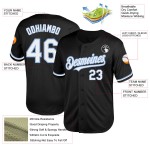 Weiß-Hellblaues Throwback Baseball Mesh Authentic Jersey Custom Black Weiß-Hellblaues Throwback Baseball Mesh Authentic Jersey Custom Black