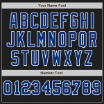 Schwarz Weiß-Royal Baseball Jersey Split Pinstripe Mode Authentische Custom Schwarz Weiß-Royal Baseball Jersey Split Pinstripe Mode Authentische Custom