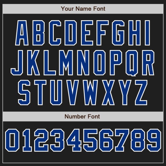 Schwarz Weiß-Royal Baseball Jersey Split Pinstripe Mode Authentische Custom Schwarz Weiß-Royal Baseball Jersey Split Pinstripe Mode Authentische Custom