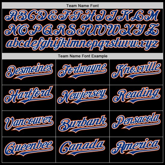 Mesh Royal-Orange Schwarz Baseball Custom Jersey Authentic Throwback Mesh Royal-Orange Schwarz Baseball Custom Jersey Authentic Throwback