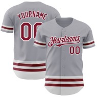 Custom Line Crimson-Weiß Grau Jersey Authentic Baseball