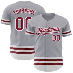 Custom Line Crimson-Weiß Grau Jersey Authentic Baseball