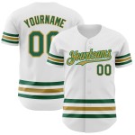 Kelly Custom Weiß Authentic Trikot Grün-Old Baseball Line Gold Kelly Custom Weiß Authentic Trikot Grün-Old Baseball Line Gold