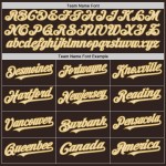 Creme-Old Authentic Jersey Custom Gold Line Brown Baseball Creme-Old Authentic Jersey Custom Gold Line Brown Baseball