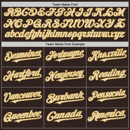 Creme-Old Authentic Jersey Custom Gold Line Brown Baseball Creme-Old Authentic Jersey Custom Gold Line Brown Baseball