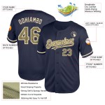 Custom Camo-Creme Baseball Jersey Authentic Navy Mesh Throwback Custom Camo-Creme Baseball Jersey Authentic Navy Mesh Throwback