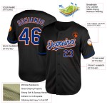 Mesh Royal-Orange Schwarz Baseball Custom Jersey Authentic Throwback Mesh Royal-Orange Schwarz Baseball Custom Jersey Authentic Throwback