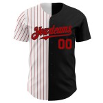 Fashion Pinstripe Custom Baseball Jersey Weiß-Rot Split Schwarz Authentic Fashion Pinstripe Custom Baseball Jersey Weiß-Rot Split Schwarz Authentic